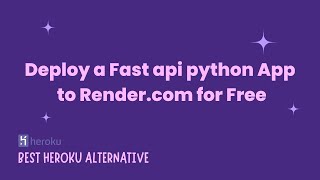 How to Deploy a Fast api python App to Rendercom for Free Heroku Alternative [upl. by Aiksa]