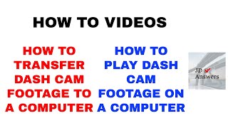 HOW TO TRANSFER THE DASH CAM FOOTAGE TO A COMPUTER  HOW TO PLAY DASH CAM FOOTAGE ON A COMPUTER [upl. by Lihas]