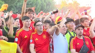 Fans in Madrid go wild as Spain equalise with France  AFP [upl. by Akehsal]