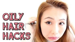 5 Hair Hacks For Greasy Hair amp Oily Scalp  theellacheng [upl. by Airdna]