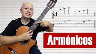 Cinco ejercicios para armónicos naturales en guitarra [upl. by Iruam]