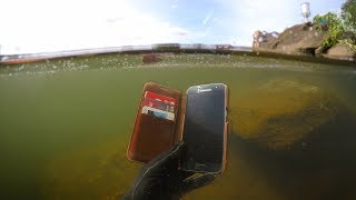 Found Phone Wallet Knife Underwater in River Scuba Diving  DALLMYD [upl. by Nylirak]