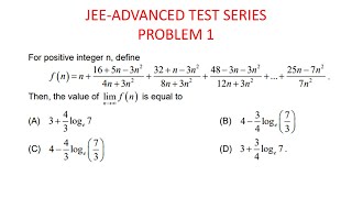 JEE ADVANCED TEST SERIES PROBLEM1 [upl. by Mohorva]