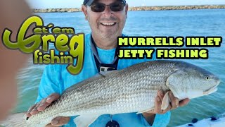 08 09 23 Murrells Inlet Jetty Fishing Giant Stingray and Bullredfish [upl. by Notterb513]