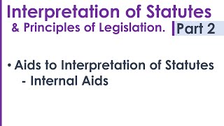 Interpretation of Statutes amp Principles of Legislation LLB Syllabus Revision Notes Lecture  Part 2 [upl. by Parris]