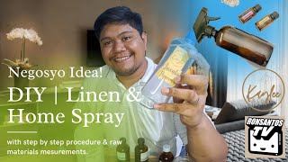 How to make your own Home amp Linen Spray  DIY  Negosyo Idea  Ronsantostv [upl. by Toft]