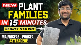 New PLANT Families for NEET 2024🔥 Malvaceae Asteraceae  Poaceae  Special PDF  tricks [upl. by Nawotna]