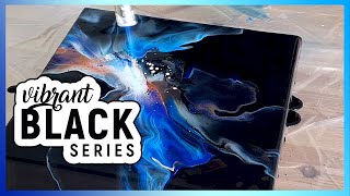 STUNNING Acrylic Pouring  Ocean Dutch pour  Vibrant Black Series 6  Fluid Painting [upl. by Anoek]