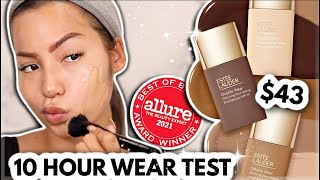 BETTER THAN THE OG ESTEE LAUDER SHEER DOUBLE WEAR FOUNDATION  10 HR WEAR TEST [upl. by Glass664]