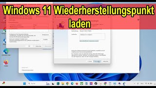 Windows 11 Wiederherstellungspunkt erstellen laden  Anleitung [upl. by Eustacia]