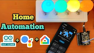 Google Assistant Home Automation amp Temperature Monitor with Google Home amp Arduino IoT Cloud [upl. by Anoed640]