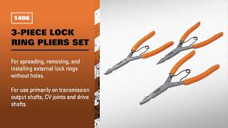 LANG 1406  3Piece Lock Ring Pliers Set [upl. by Akehs]