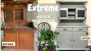 Furniture Makeover Before and After  Extreme Hutch Makeover  Furniture Flip [upl. by Epp912]