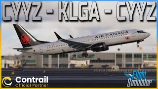 MSFS 2020 LIVE  Toronto to New York LGA  Real Air Canada Ops  iFly 737 MAX 8 [upl. by Ydnat]