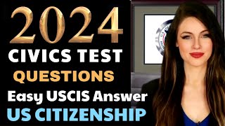 2024 USCIS Official Civics Test Questions amp Answers US Citizenship One Easy Answer Random Order [upl. by Anibor]