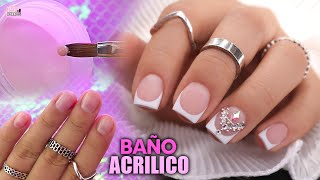 Cómo hacer BAÑO de ACRILICO en UÑA NATURAL  NailsByKaren [upl. by Glennie]