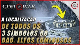 God of war A localização de todos os 3 símbolos do baú Posto dos Elfos Luminosos  Super dica [upl. by Nnaycart]