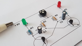 Eine Kartonschaltung erstellen Astabile Kippstufe mit einstellbarer Schaltzeit [upl. by Yrocal56]