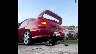 Subaru Impreza GC HKS carbon ti exhaust start up and antilag [upl. by Nynahs]