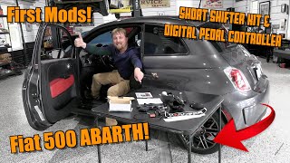 Giving My Fiat 500 ABARTH Its First Set of MODS Short Shifter Kit amp Throttle Controller [upl. by Mora]