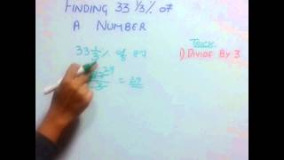 Trick 41 Finding 33 13 of a number [upl. by Melany]