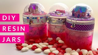 Valentine Resin Jars Hearts Sparkles and glittery things  GORGEOUS and FUN [upl. by Wolbrom]