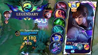 Legendary Gusion Hard Carry Gameplay  Top 1 Global Gusion by TyperYoutube  Mobile Legends [upl. by Milli713]