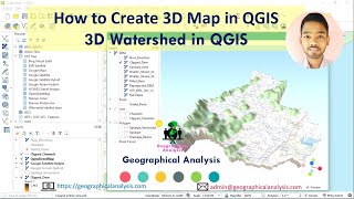 How to Create QGIS 3D Map  3D Watershed in QGIS  3D Model Using QGIS  qgis2threejs [upl. by Hermes]