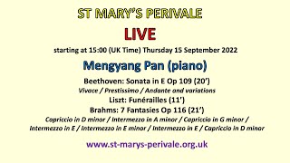 St Marys Perivale LIVE Mengyang Pan piano [upl. by Theodore9]