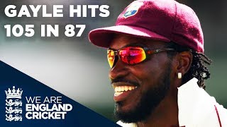 Gayle Hits Amazing 105 In 87 Balls  England v West Indies  Oval 2004 [upl. by Ynaffik]