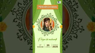 Mehndi celebrations begin 💚✨ digitalbannerapp wedding mehendi [upl. by Nye153]