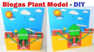 biogas plant model 3d making science project using cardboard  howtofunda craftpiller [upl. by Atcele552]