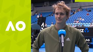 Alexander Zverev quotYou just gotta win the matchesquot 1R oncourt interview  Australian Open 2021 [upl. by Najar602]