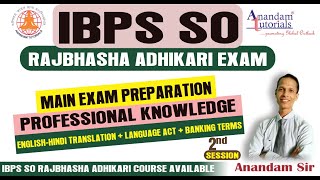 IBPS SO Rajbhasha Adhikari Main Exam Preparation Translation and Banking Terms [upl. by Shargel479]