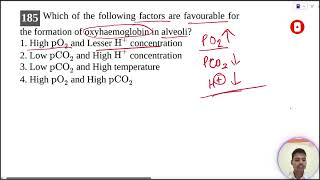 Which of the following factors are favourable for the formation of oxyhaemoglobin in alveoli [upl. by Arline]