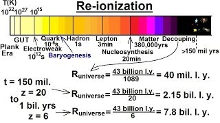 Astronomy The Big Bang 25 of 30 ReIonization time  150 million to 1 billion yrs [upl. by Cowan]