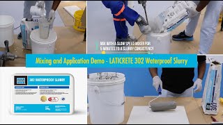 Mixing and Application of LATICRETE 302 Waterproof Slurry [upl. by Nahtnamas]