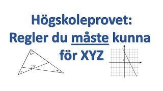 Högskoleprovet Viktigaste reglerna för Matematisk Problemlösning [upl. by Neirual]