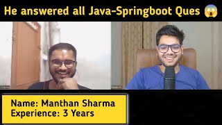 Java Spring Boot 3 Years Interview Experience 🔥 [upl. by Elfrieda166]