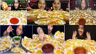 50 Sunny Side Up Eggs Eating Challenge  50 Spicy Omelette Eating  50 Eggs Eating  MukbangMK ASMr [upl. by Lrac]