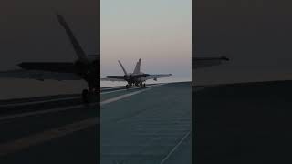 An FA18E Launches Aboard the USS Gerald R Ford CVN 78 [upl. by Onibla]