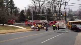 School Bus Accident Caught on Tape in Bethesda MD 021313 [upl. by Hanas]