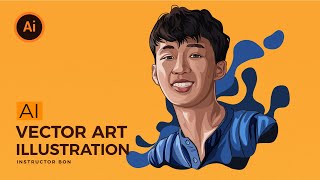 Vẽ hình chân dung bằng illustrator vector Art Tutorial  BonART [upl. by Nylasoj]