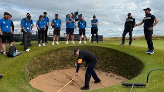 How do you rake a bunker at The 152nd Open at Royal Troon [upl. by Longwood]