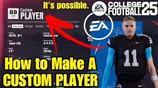 How to CREATE A PLAYER On EA College Football 25 [upl. by Myra]