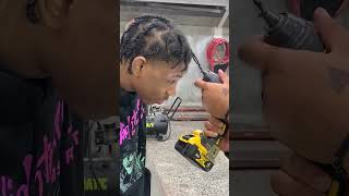 Guy is getting his hair twisted using a power drill [upl. by Zachariah]