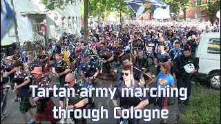 Tartan army marching through Cologne [upl. by Nylcsoj638]