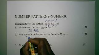 2Number PatternsNumeric 2 Grade 8 [upl. by Tterag304]