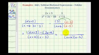 Ex Subtract Rational Expressions with Unlike Denominators [upl. by Felecia]