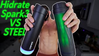 The Worlds Smartest Water Bottle Hidrate Spark 3 vs Hidrate Spark Steel [upl. by Aridan353]